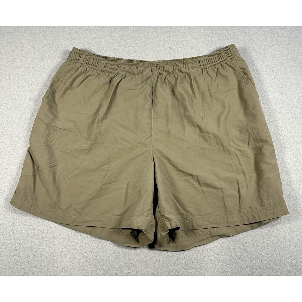 Columbia Womens Nylon Shorts 1X 6" Adult Plus Size Fishing Hiking Tan Drawstring